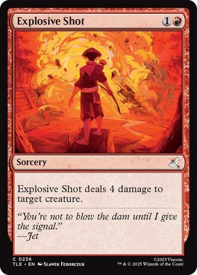 Explosive Shot 0236 (TLE) #236 Common Avatar: The Last Airbender: Eternal-Legal Magic: The Gathering: 2025