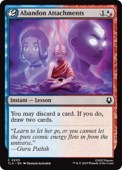 Abandon Attachments (TLA) #205 Common (Lightly Played) Avatar: The Last Airbender Magic: The Gathering: 2025