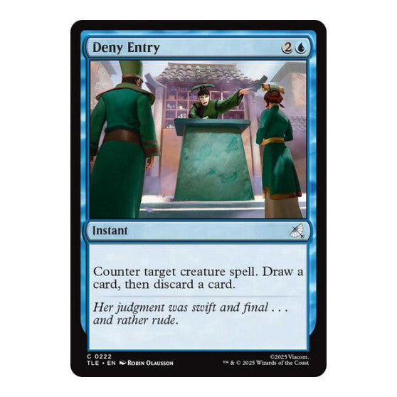 Deny Entry (TLE) #222 Common (Lightly Played) Avatar: The Last Airbender: Eternal-Legal Magic: The Gathering: 2025