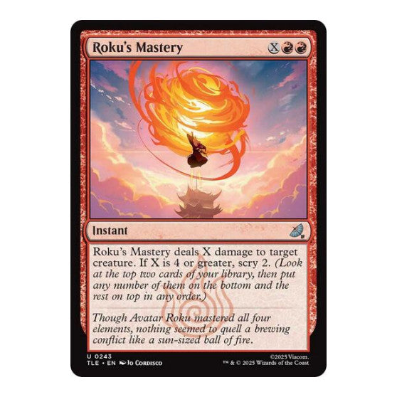 Roku's Mastery (TLE) #243 Uncommon Avatar: The Last Airbender: Eternal-Legal Magic: The Gathering: 2025