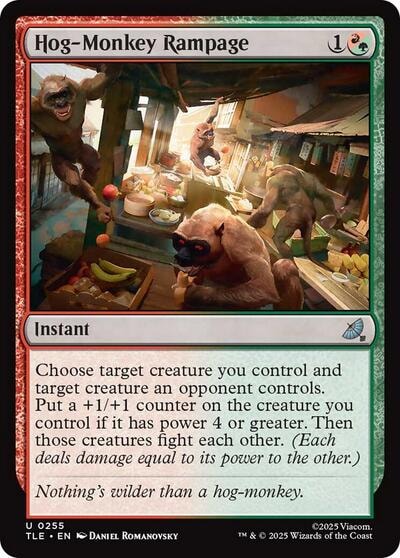 Hog Monkey Rampage (TLE) #255 Uncommon Avatar: The Last Airbender: Eternal-Legal Magic: The Gathering: 2025