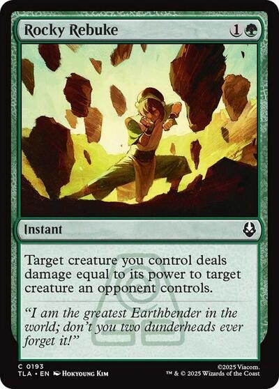 Rocky Rebuke (TLA) #193 Common Avatar: The Last Airbender Magic: The Gathering: 2025
