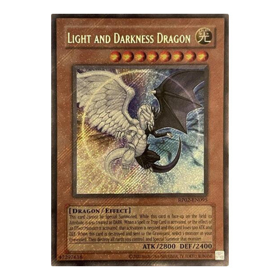 Light and Darkness Dragon (RP02) #RP02-EN095 Secret Rare (Unlimited Lightly Played) Retro Pack 2 (2020 Date Reprint) YuGiOh: 2025