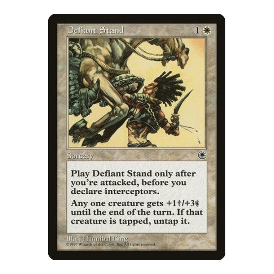 Defiant Stand (POR) #12 Uncommon (Lightly Played) Portal Magic: The Gathering: 1997