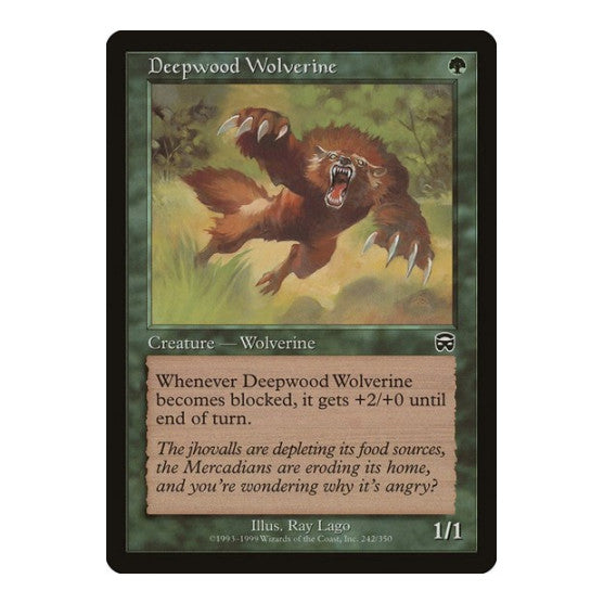 Deepwood Wolverine (MMQ) #242 Common (Lightly Played) Mercadian Masques Magic: The Gathering: 1999