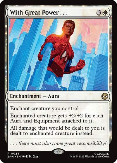 With Great Power . . . (SPM) #24 Rare (Lightly Played) Marvel's Spider-Man Magic: The Gathering: 2025