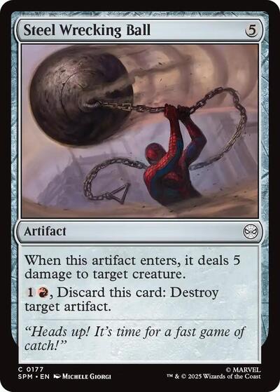 Steel Wrecking Ball (SPM) #177 Common (Lightly Played) Marvel's Spider-Man Magic: The Gathering: 2025