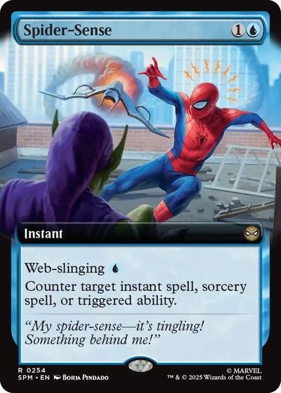 Spider-Sense (Extended Art) (SPM) #254 Rare (Near Mint) Marvel's Spider-Man Magic: The Gathering: 2025
