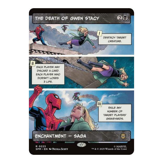 The Death of Gwen Stacy (Borderless) (SPM) #223 Rare (Lightly Played) Marvel's Spider-Man Magic: The Gathering: 2025