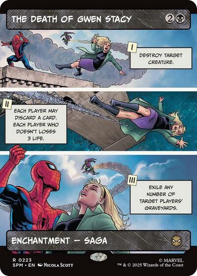 The Death of Gwen Stacy (Borderless) (SPM) #223 Rare (Lightly Played) Marvel's Spider-Man Magic: The Gathering: 2025