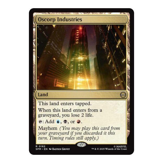 Oscorp Industries (SPM) #182 Rare (Near Mint) Marvel's Spider-Man Magic: The Gathering: 2025