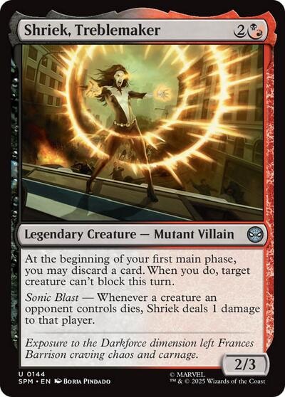Shriek, Treblemaker (SPM) #144 Uncommon (Lightly Played) Marvel's Spider-Man Magic: The Gathering: 2025
