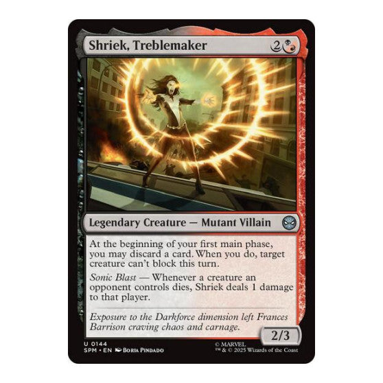 Shriek, Treblemaker (SPM) #144 Uncommon (Lightly Played) Marvel's Spider-Man Magic: The Gathering: 2025