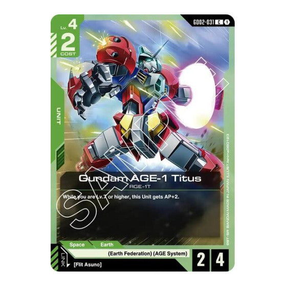 Gundam AGE-1 Titus (GD02) #GD02-031 Common (Lightly Played) Dual Impact Gundam Card Game: 2025