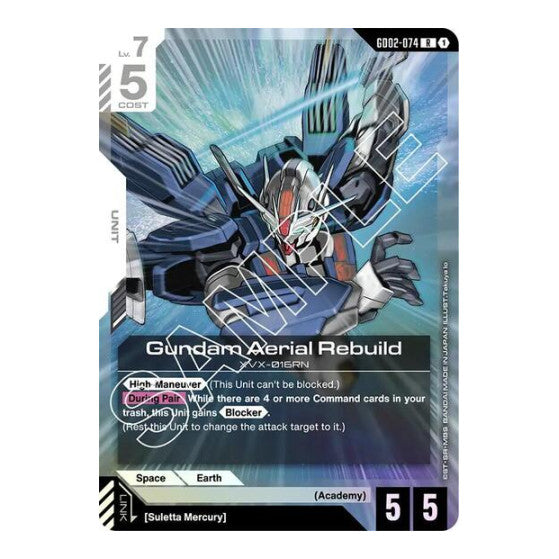 Gundam Aerial Rebuild (GD02) #GD02-074 Rare (Holofoil Lightly Played) Dual Impact Gundam Card Game: 2025