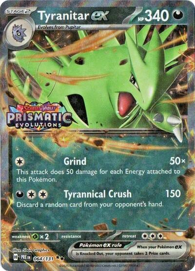 Tyranitar ex (Prismatic Evolutions Stamp) (MCAP) #064/131 Double Rare (Holofoil Near Mint) Miscellaneous Cards & Products Pokemon: 2026