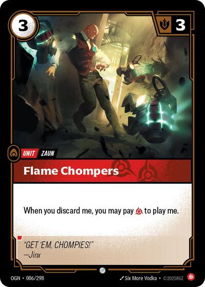 Flame Chompers (OGN) #006/298 Common (Near Mint) Origins Riftbound: League of Legends Trading Card Game: 2025