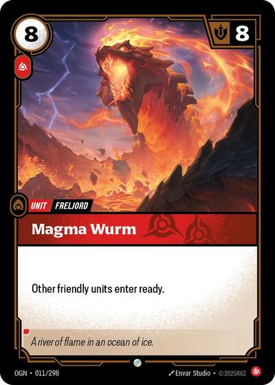 Magma Wurm (OGN) #011/298 Common (Near Mint) Origins Riftbound: League of Legends Trading Card Game: 2025