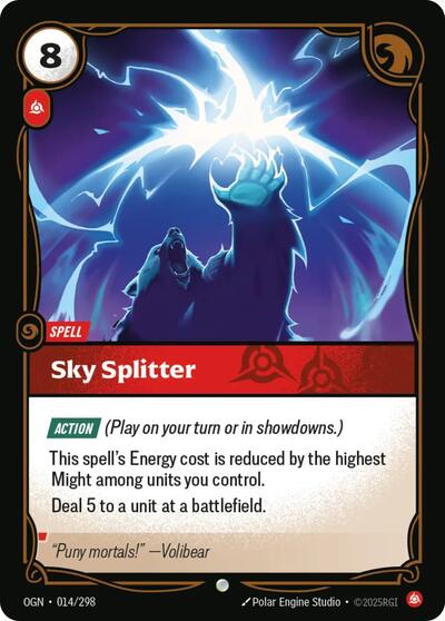 Sky Splitter (OGN) #014/298 Common (Near Mint) Origins Riftbound: League of Legends Trading Card Game: 2025