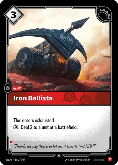 Iron Ballista (OGN) #017/298 Uncommon (Near Mint) Origins Riftbound: League of Legends Trading Card Game: 2025
