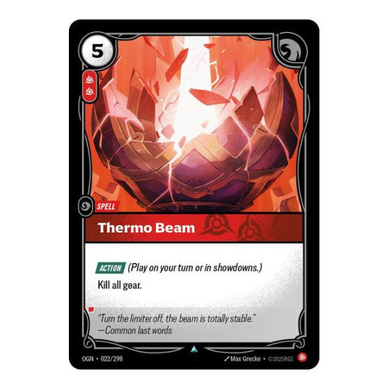 Thermo Beam (OGN) #022/298 Uncommon (Near Mint) Origins Riftbound: League of Legends Trading Card Game: 2025