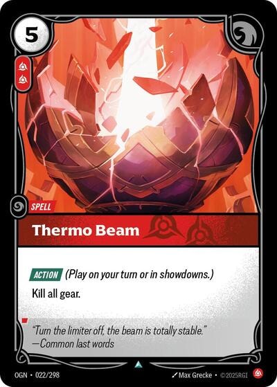 Thermo Beam (OGN) #022/298 Uncommon (Near Mint) Origins Riftbound: League of Legends Trading Card Game: 2025