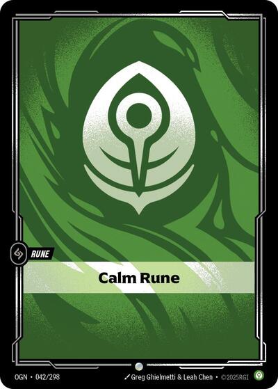 2025 Riftbound League of Legends Trading Card Game: Origins (OGN) - Calm Rune (#042/298, Common) (Near Mint)