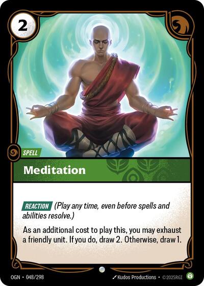 Meditation (OGN) #048/298 Common (Near Mint) Origins Riftbound: League of Legends Trading Card Game: 2025