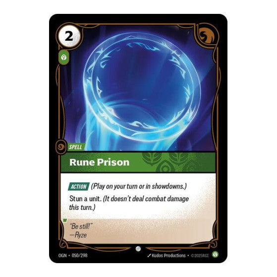 Rune Prison (OGN) #050/298 Common (Near Mint) Origins Riftbound: League of Legends Trading Card Game: 2025