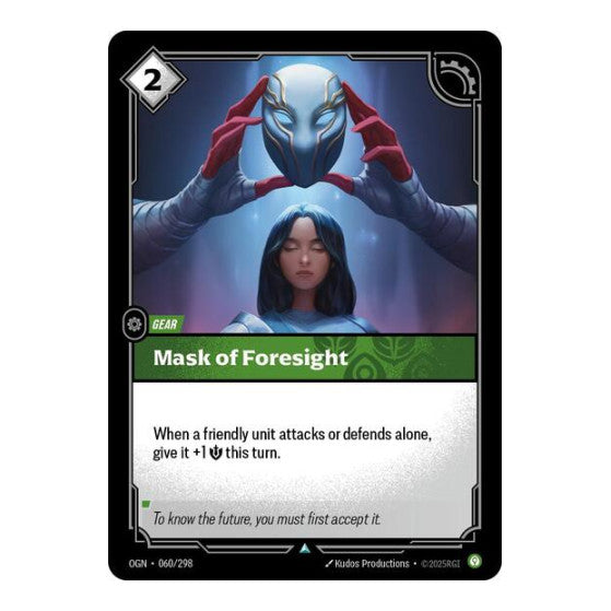 Mask of Foresight (OGN) #060/298 Uncommon (Near Mint) Origins Riftbound: League of Legends Trading Card Game: 2025