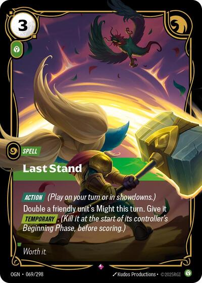 Last Stand (OGN) #069/298 Rare (Foil Near Mint) Origins Riftbound: League of Legends Trading Card Game: 2025