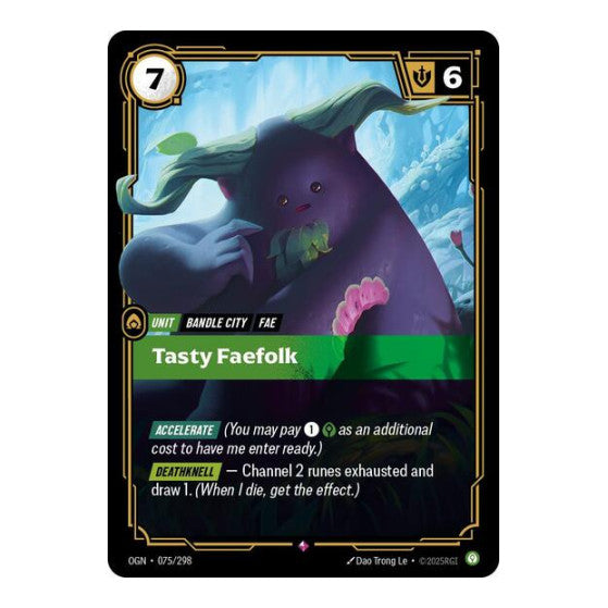 Tasty Faefolk (OGN) #075/298 Rare (Foil Near Mint) Origins Riftbound: League of Legends Trading Card Game: 2025