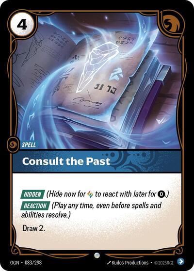 Consult the Past (OGN) #083/298 Common (Foil Near Mint) Origins Riftbound: League of Legends Trading Card Game: 2025