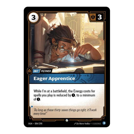 Eager Apprentice (OGN) #084/298 Common (Lightly Played) Origins Riftbound: League of Legends Trading Card Game: 2025