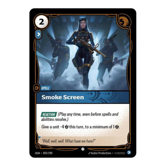 Smoke Screen (OGN) #093/298 Common (Near Mint) Origins Riftbound: League of Legends Trading Card Game: 2025