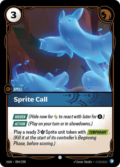 Sprite Call (OGN) #094/298 Common (Near Mint) Origins Riftbound: League of Legends Trading Card Game: 2025