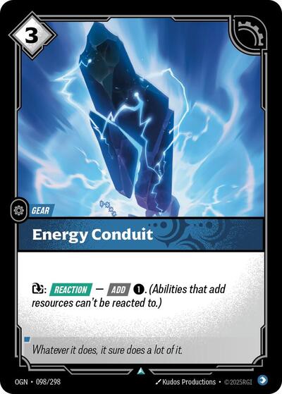 Energy Conduit (OGN) #098/298 Uncommon (Near Mint) Origins Riftbound: League of Legends Trading Card Game: 2025