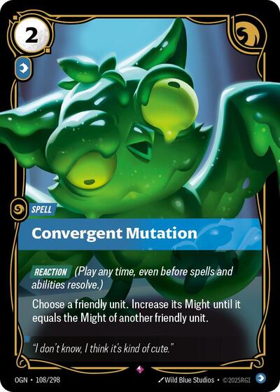 2025 Riftbound League of Legends Trading Card Game: Origins (OGN) - Convergent Mutation (#108/298, Rare) (Foil, Near Mint)