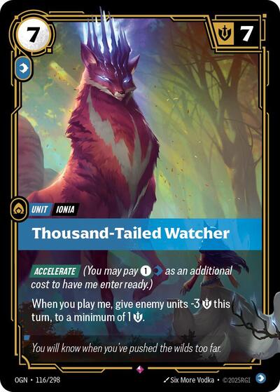 Thousand-Tailed Watcher (OGN) #116/298 Rare (Foil Near Mint) Origins Riftbound: League of Legends Trading Card Game: 2025