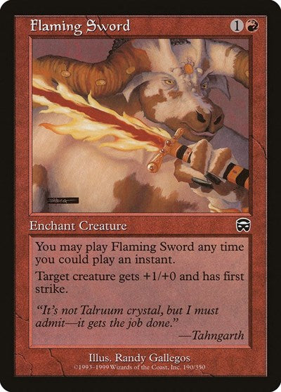 Flaming Sword (MMQ) #190 Common Mercadian Masques Magic: The Gathering: 1999