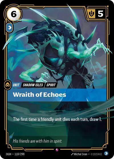 Wraith of Echoes (OGN) #118/298 Rare (Foil Near Mint) Origins Riftbound: League of Legends Trading Card Game: 2025