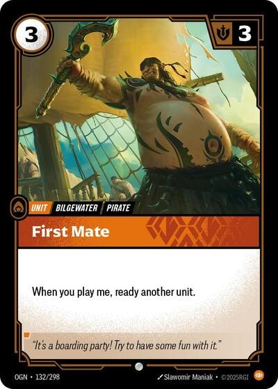First Mate (OGN) #132/298 Common (Near Mint) Origins Riftbound: League of Legends Trading Card Game: 2025