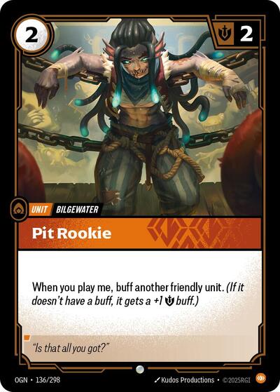 Pit Rookie (OGN) #136/298 Common (Near Mint) Origins Riftbound: League of Legends Trading Card Game: 2025
