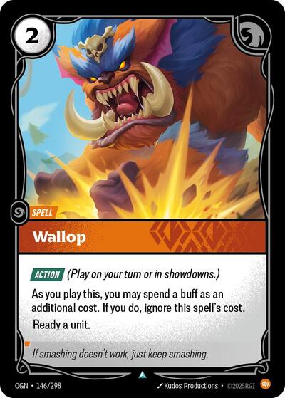 Wallop (OGN) #146/298 Uncommon (Near Mint) Origins Riftbound: League of Legends Trading Card Game: 2025