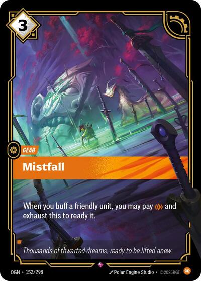 Mistfall (OGN) #152/298 Rare (Foil Near Mint) Origins Riftbound: League of Legends Trading Card Game: 2025