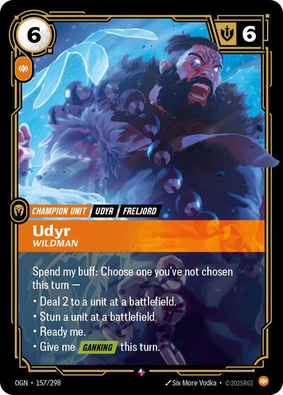 Udyr - Wildman (OGN) #157/298 Rare (Foil Near Mint) Origins Riftbound: League of Legends Trading Card Game: 2025