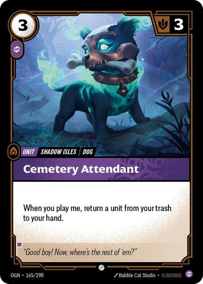 Cemetery Attendant (OGN) #165/298 Common (Near Mint) Origins Riftbound: League of Legends Trading Card Game: 2025