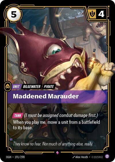 Maddened Marauder (OGN) #191/298 Rare (Foil Near Mint) Origins Riftbound: League of Legends Trading Card Game: 2025