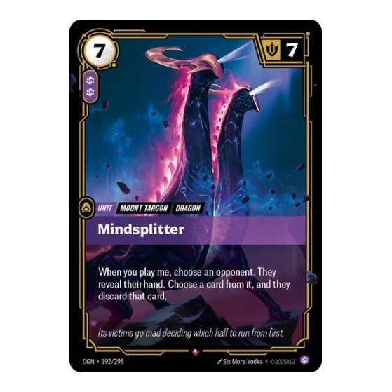 Mindsplitter (OGN) #192/298 Rare (Foil Near Mint) Origins Riftbound: League of Legends Trading Card Game: 2025