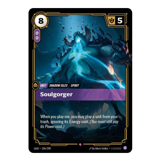Soulgorger (OGN) #196/298 Rare (Foil Near Mint) Origins Riftbound: League of Legends Trading Card Game: 2025
